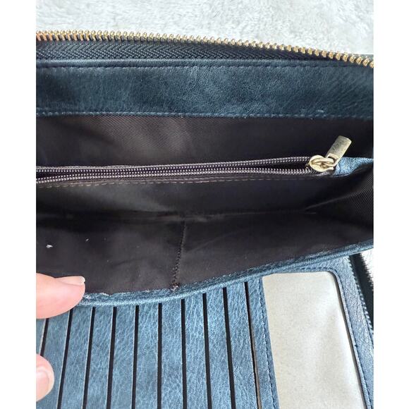 Cluci RFID Blocking Zip Around Wristlet Wallet  24 card slots,ID window - Picture 3 of 6